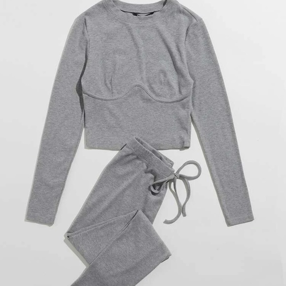 Grey 2 piece loungewear set
